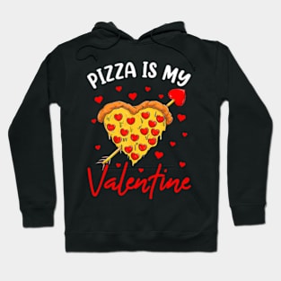 Pizza Is My Valentine Funny Valentines Day Heart Shape 2024 Hoodie